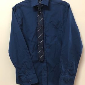 Navy blue button down shirt